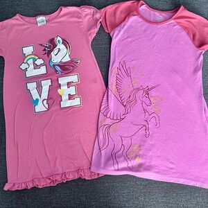 Pink Unicorn Themed Girls' Nightgowns